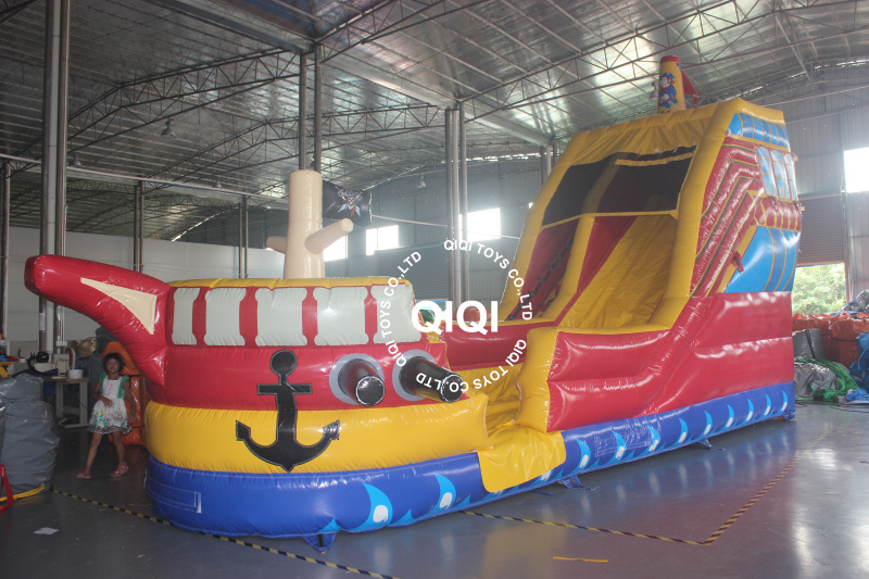 Pirate ship inflatable slide